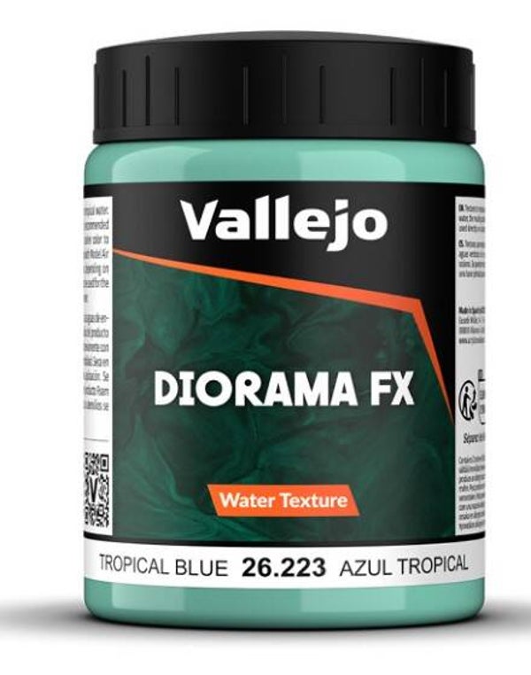 VALLEJO : REF : VAL26223 : DIORAMA EFFECTS : FX SERIE : WATER TEXTURES : Tropical Blue (200 ml)