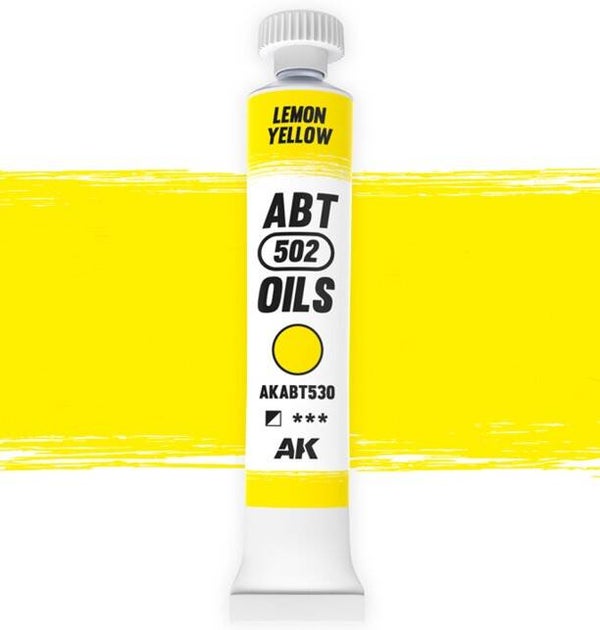 AK INTERACTIVE : REF : AKABT530 : ABT 502 SERIE (OIL / HUILE) : Lemon Yellow (Jaune Citron) (20ml)
