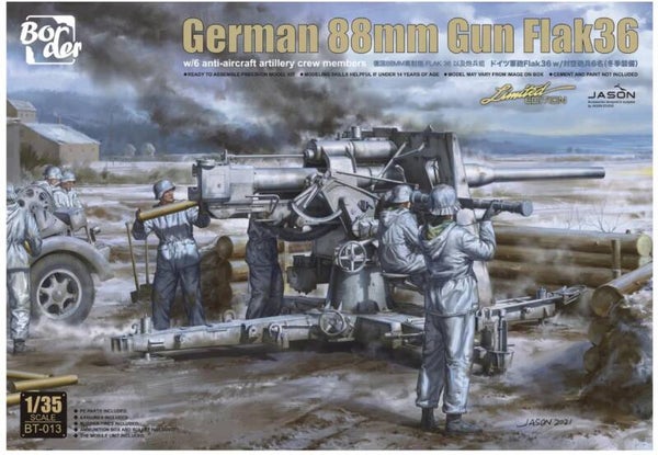BORDER MODEL : REF : BT 013 : 1/35 : German 88mm Gun Flak 36 (With 6 Crew Members)