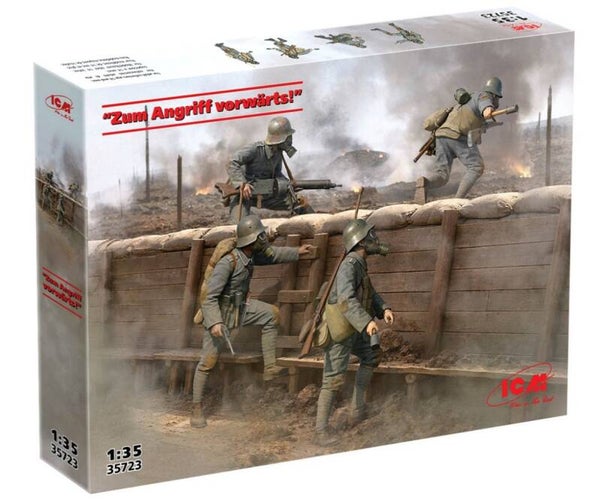 ICM : REF : 35723 : 1:35 : German : Sturmtruppen ("“Los, los, los, attacke!”)  (5 Fig) (WWI)