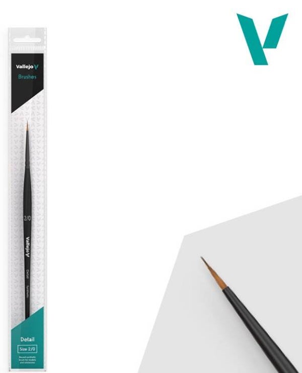 VALLEJO : BRUSH : REF : VALB2020 : DETAIL : Round Synthetic Brush No. 2/0