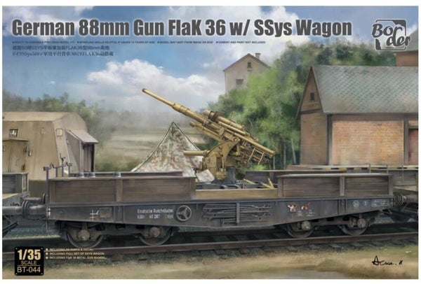BORDER MODEL : REF : BT 044 : 1/35 : German 88mm Gun Flak 36 (With SSys Wagon)