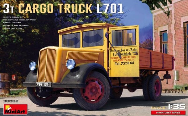 MINIART : REF : MINIART 38082 : 1:35 : German : Mercedez-Benz : 3T Cargo Truck L701