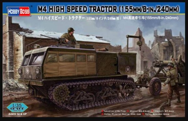HOBBY BOSS : REF : 82408 : 1:35 : US : M4 High Speed Tractor (155mm/8-in./240mm）