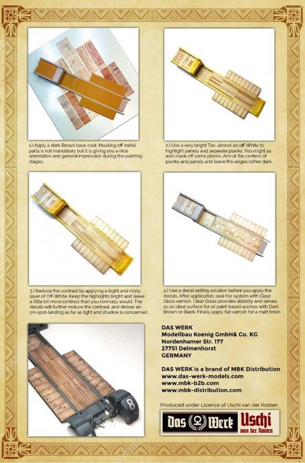 DAS WERK : REF : DWA001 : 1/35 : ACCESSORIES : Wood Grain Decals for Sd.Ah.115