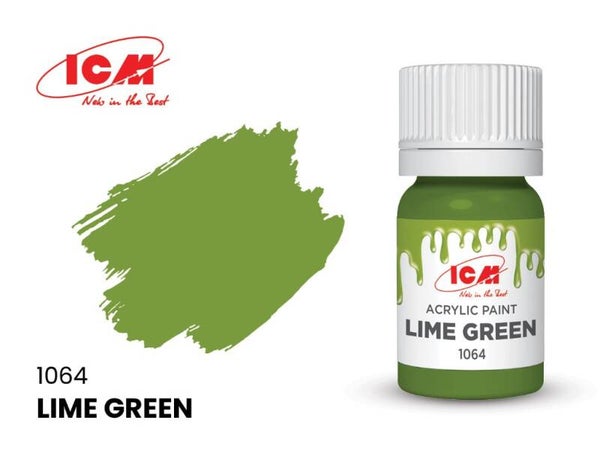 ICM : ACRYLIC PAINT : REF : 1064 : BASIC COLOR : Lime Green / Vert-Lime  (12 ml)