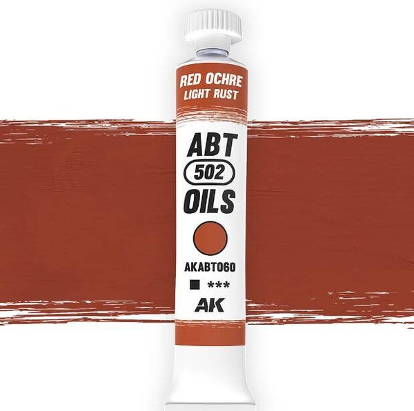 AK INTERACTIVE : REF : AKABT060 : ABT 502 SERIE (OIL / HUILE) : Red Ochre / Light Rust (Rouge Ocre / Rouille Clair) (20ml)