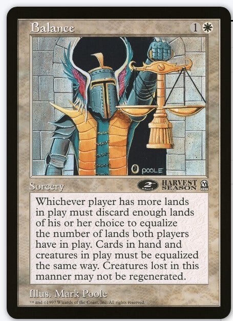 Magic : The Gathering (MTG) : OVERSIZED 6 X 9 PROMO : Balance (SPLD+)