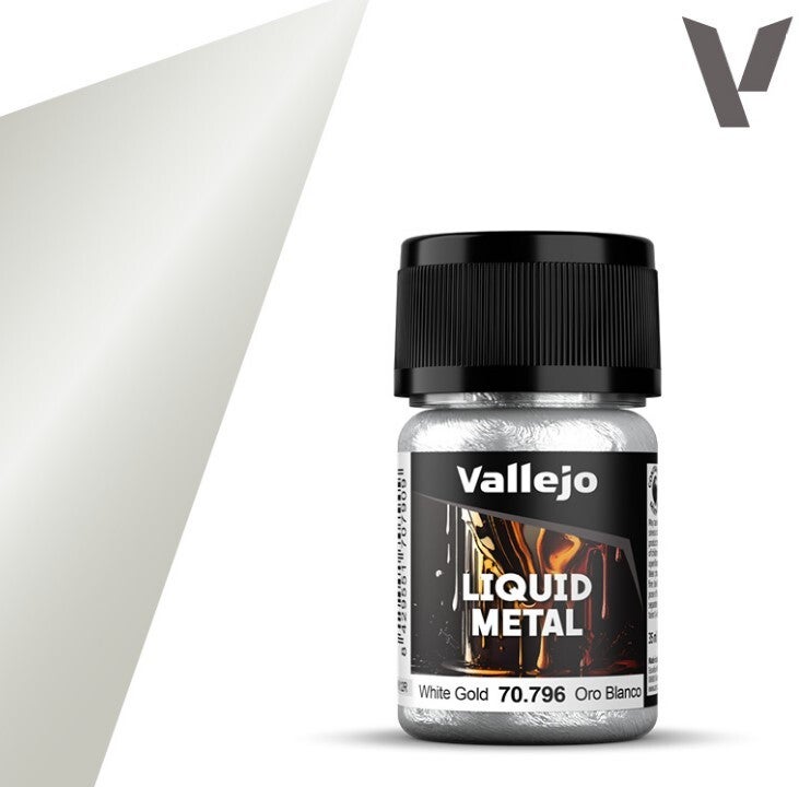 VALLEJO : REF : 70796 : LIQUID METAL COLOR SERIE : White Gold / Or Blanc (35 ml)