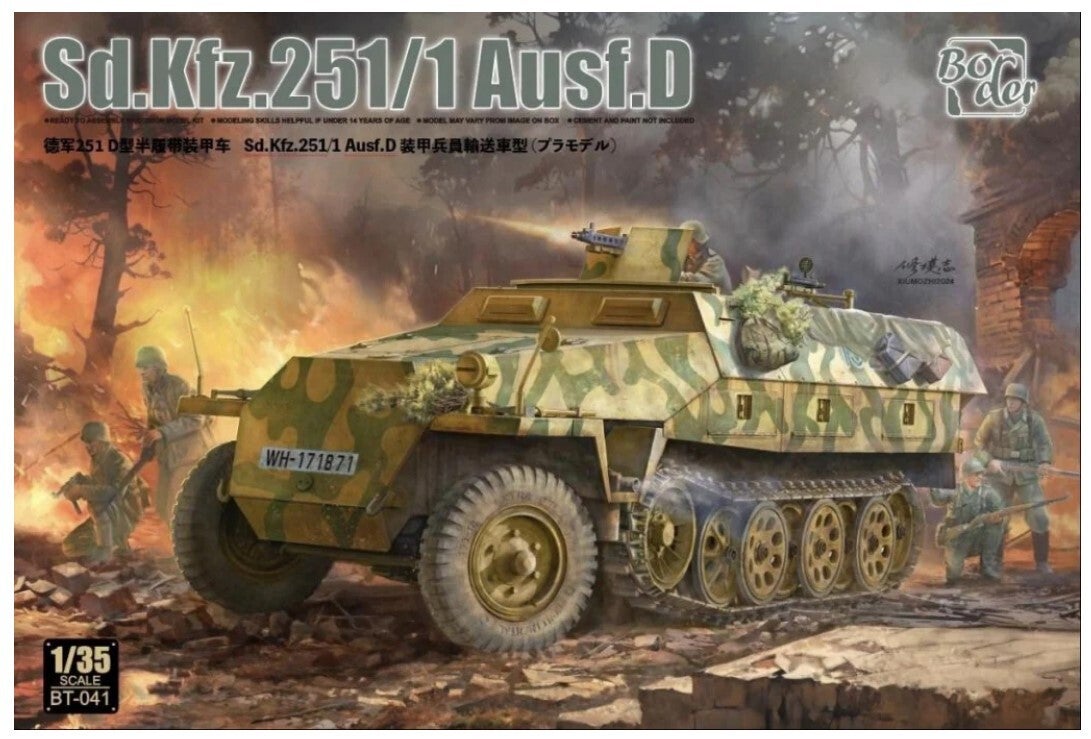 BORDER MODEL : REF : BT 041 : 1/35 : German Sd.Kfz.251/1 Ausf.D (With Workable Tracks & Interiors) (Halftrack)