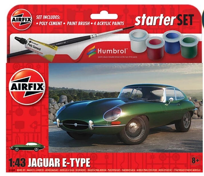 AIRFIX : REF A55009 : SCALE : 1 :43 : STARTER KIT BEGINNER / DEBUTANT : Jaguar E-Type