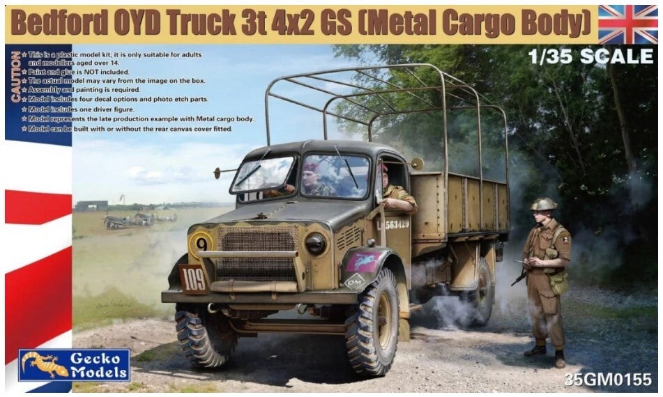 GECKO MODELS : REF : 35GM0155 : 1:35 : UK : Bedford OYD Truck 3t 4x2 GS (Metal Cargo Body)