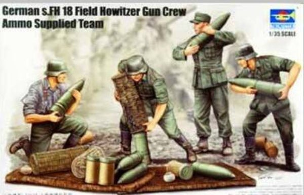 TRUMPETER : REF : TRU00426 : 1:35 : German s.FH 18 Field Howitzer (Obusier) Ammo Supplied Team