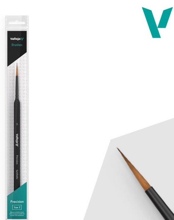VALLEJO : BRUSH : REF : VALB03003 : PRECISION : Round Synthetic Brush Triangular No. 3