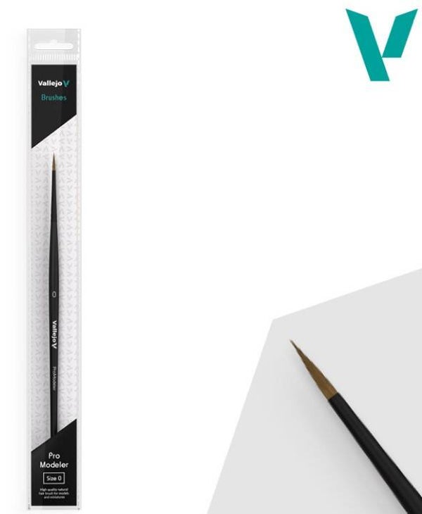 VALLEJO : BRUSH : REF : VALB01000 : PRO MODELER : Natural Hair Round Brush No. 0
