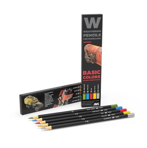 AK INTERACTIVE : REF : AK10045 : WATERCOLOR PENCIL : BASICS COLORS  : SHADING & DEMOTION SET