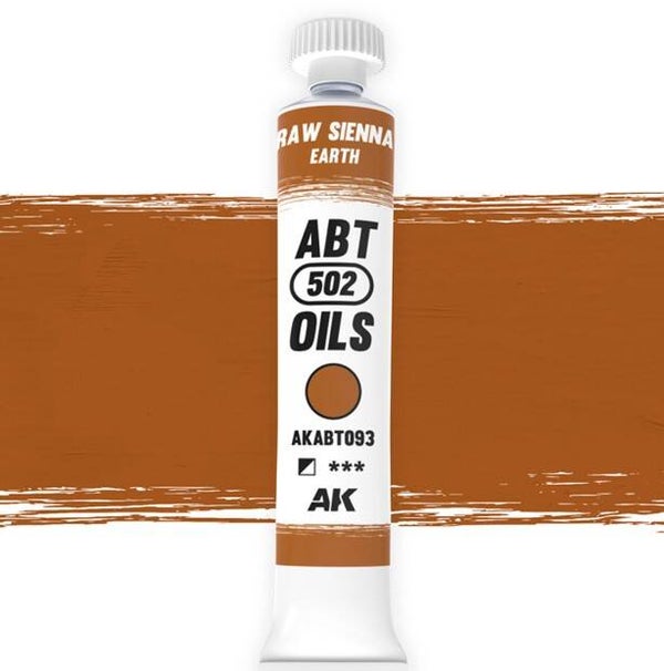 AK INTERACTIVE : REF : AKABT093 : ABT 502 SERIE (OIL / HUILE) : Raw Sienna / Earth (Terre de Sienne Naturelle / Terre) (20ml)