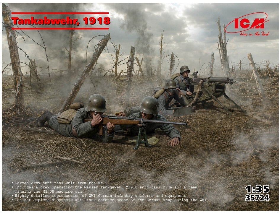 ICM : REF : 35724 : 1:35 : German Tankabwehr 1918 (Défense Antichar 1918) (4 Fig.) (WWI)