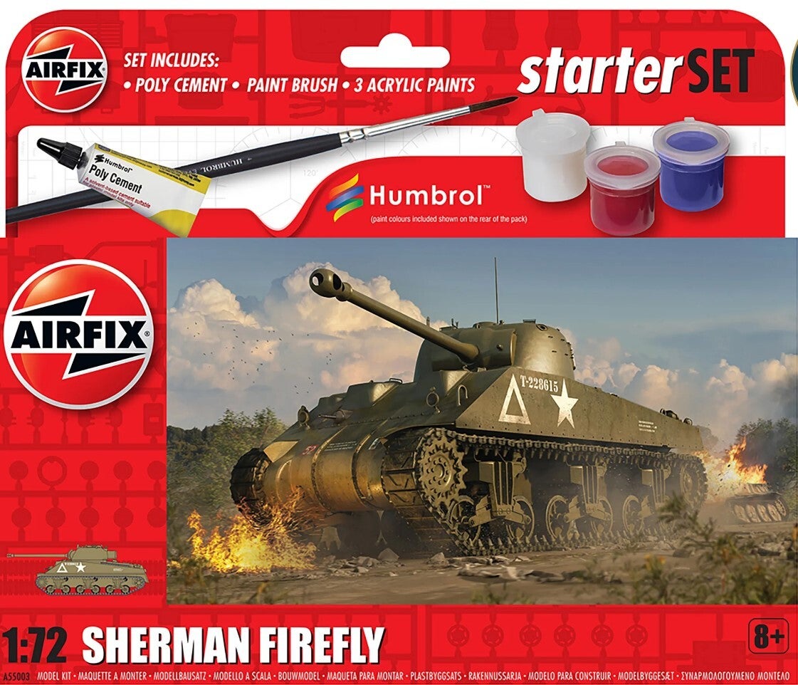 AIRFIX : REF A55003 : SCALE : 1:72 : STARTER KIT BEGINNER / DEBUTANT : US Sherman Firefly
