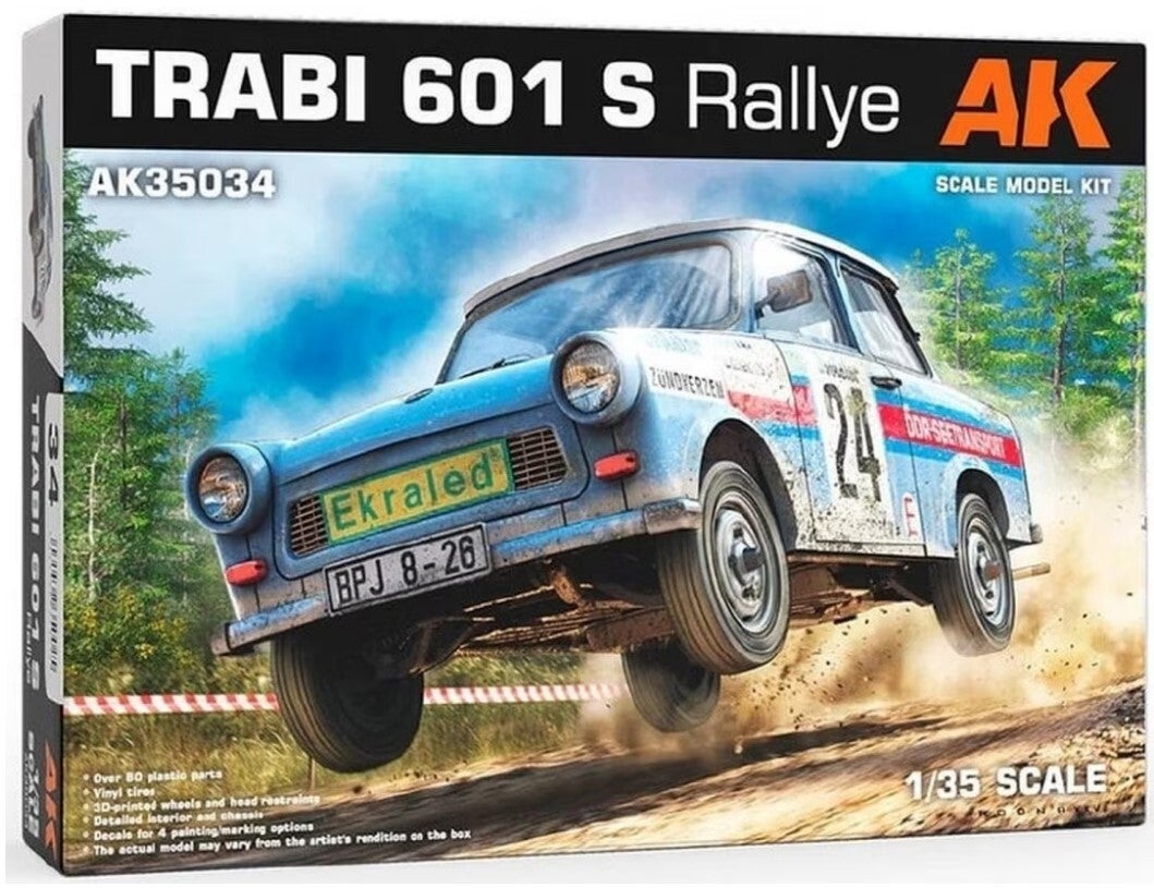 AK INTERACTIVE : REF : AK35034 : 1:35 : GERMANY (EX RDA) : AWZ : TRABANT : TRABI 601 S (RALLYE ) (1964-1990)
