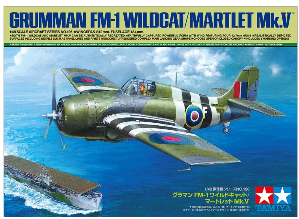 TAMIYA : REF : 61126 : 1:48 : AIRCRAFT SERIES KIT : US : GRUMMAN : FM-1 WILDCAT/MARTLET Mk.V