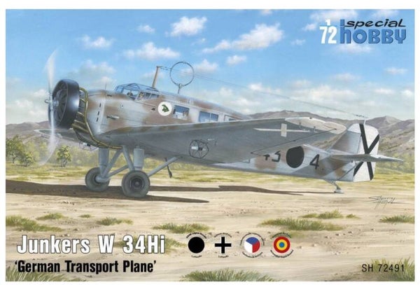 SPECIAL HOBBY (S.H.) : REF : SH72491 : 1:72 : AIRCRAFT KIT : German : JUNKERS : W 34Hi (Transport Plane)