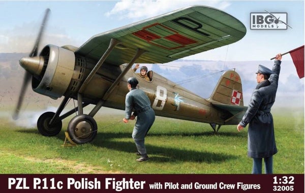IBG MODELS : REF : 32005 : 1:32 : AIRCRAFT KIT : POLAND : PZL : P.11c Fighter (with Pilot and Ground Crew Figures)