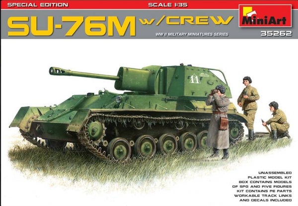 MINIART : REF : MINIART 35262 : 1:35 : SOVIET : SU-76M (Self-Propelled Gun) (With Crew) (5 Fig.) (SPECIAL EDITION)