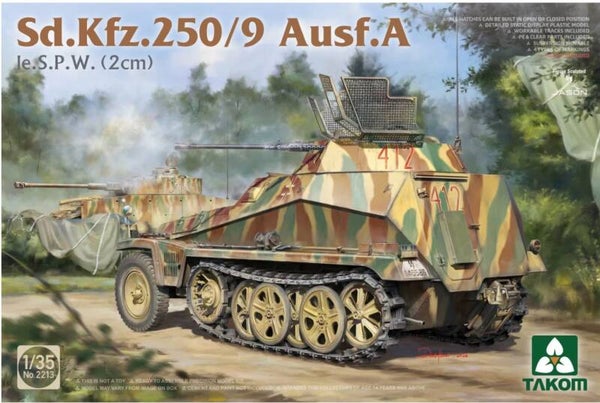 TAKOM : REF : 2213 : 1:35 : German Sd.Kfz. 250/9 Ausf. A Ie. S.P.W (2 cm gun) (Halftrack)