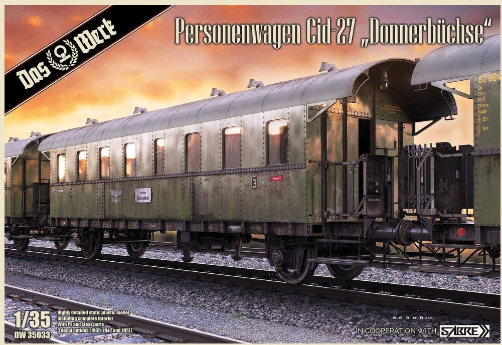 DAS WERK : REF : DW35033 : 1/35 : German Personenwagen Cid-27 („Donnerbüchse“) (Wagon Passager)