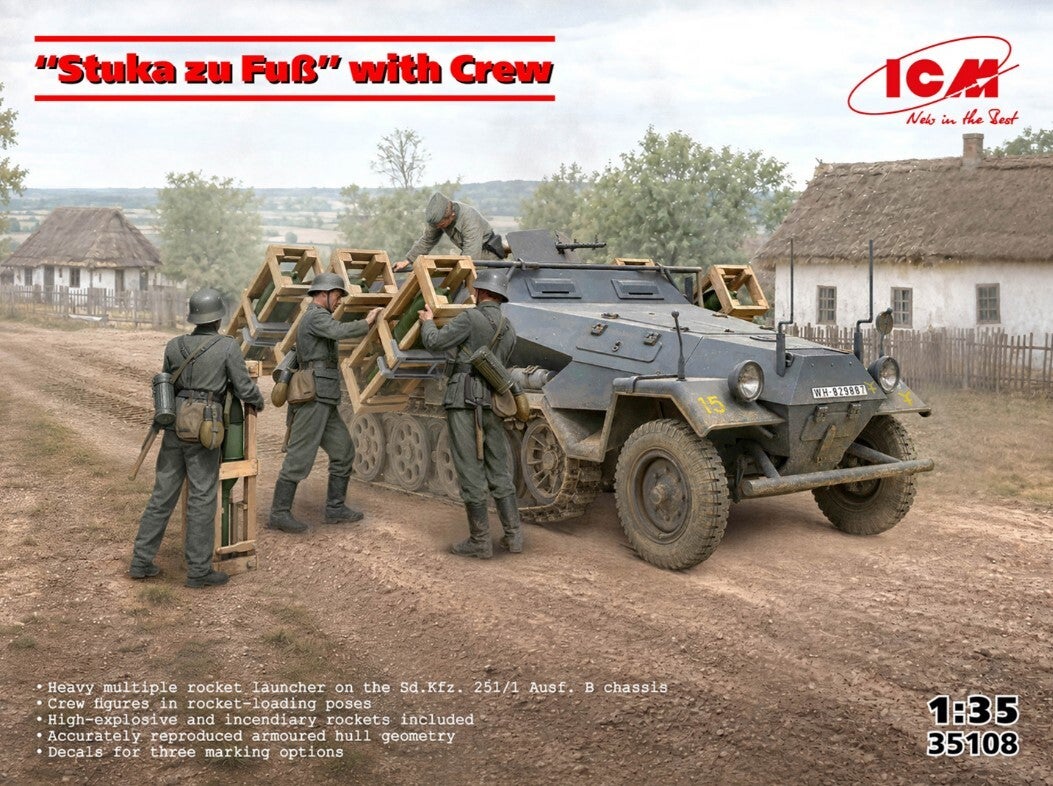 ICM : REF : 35108 : 1:35 : German Sd.Kfz. 251/1 Ausf.B (MLRS) ("“Stuka zu Fuß”" /"Stuka sur Pied") (With Crew (FIG.4))