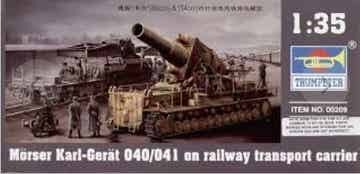 TRUMPETER : REF : TRU00209 : 1:35 : German Morser Karl-Gerat On railway transport carrier