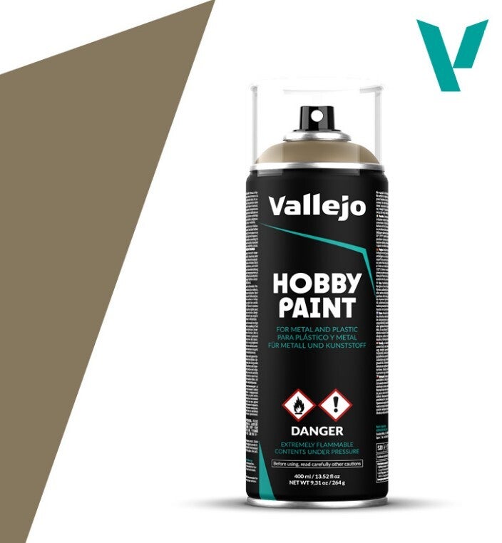 VALLEJO : REF : VAL28009 : HOBBY PAINT SERIE (COLORED PRIMER SPRAY) : US Khaki (400 ml)