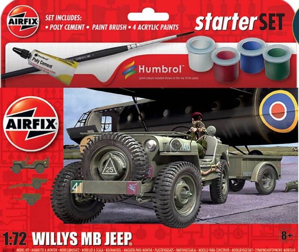 AIRFIX : REF A55117A : SCALE : 1:72 : US : Willys-Overland : Willys MB Jeep (HANGING GIFT SET)