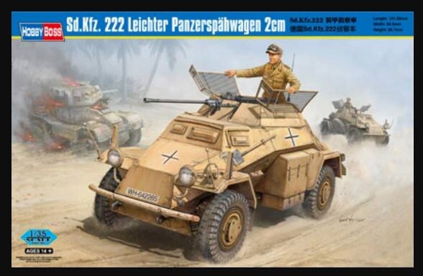 HOBBY BOSS : REF : 82442 : 1:35 : German Sd.Kfz. 222 Leichter Panzerspahwagen 2cm (Véhicule de Reconnaissance Léger)