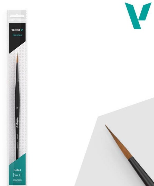 VALLEJO : BRUSH : REF : VALB2002 : DETAIL : Round Synthetic Brush No. 2