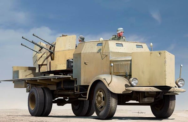 TRUMPETER : REF : TRU09596 : 1:35 : German L4500A (Mercedes-Benz) mit 2cm Flak 38 (Anti-aérien)