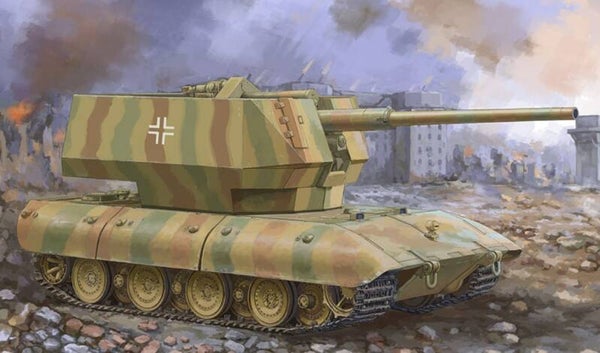 TRUMPETER : REF : TRU09585 : 1:35 : German E-100 Flakpanzer w/12.8cm Flak 40 (Anti-aérien)