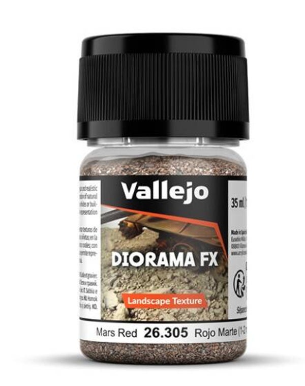 VALLEJO : REF : VAL26305 : DIORAMA EFFECTS : FX SERIE : LANDSCAPE TEXTURES : Mars Red 1-2 mm (50 g)