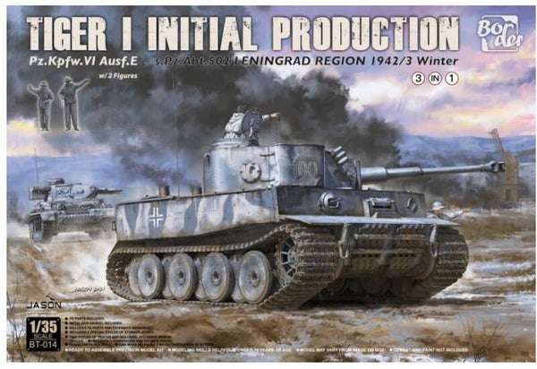 BORDER MODEL : REF : BT 014 : 1/35 : German Tiger I (Pz.Kpfw. VI Ausf. E) (Initial Production) (=> s.Pz.Abt.502 Leningrad Region 1942/43 Winter) (+ 2. Fig)