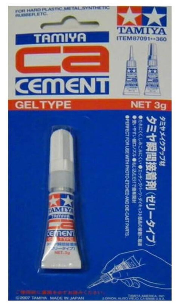 TAMIYA : COLLE : REF : 87091 : Colle Cyano (type gel) / CA Cement (gel type) : 3gr