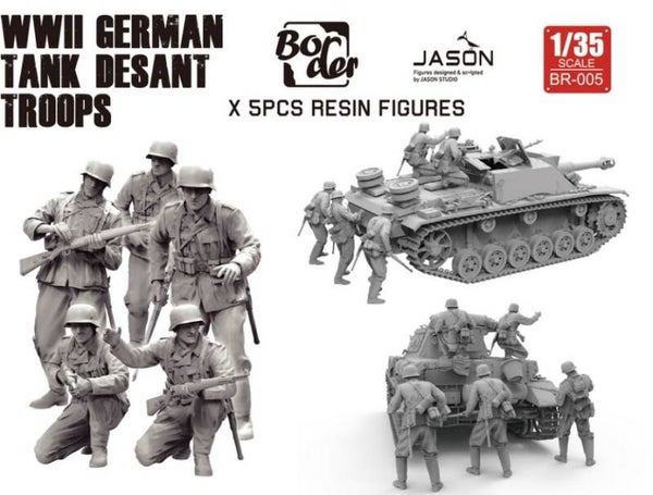 BORDER MODEL : REF : BR 005 : 1/35 : German Tank Troops (5 Fig. (Resin Figures))