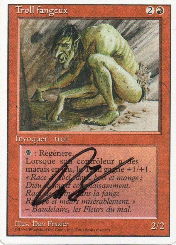 Magic : The Gathering (MTG) : Sedge Troll - (Revised F.W.B. French 1994) - R (SIGNED DAN FRAZIER) (SPLD-PLD)