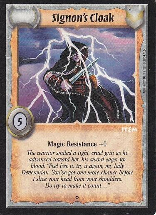 Warlord Saga of the Storm : Signon's Cloak (CE Deck special BUGGED)