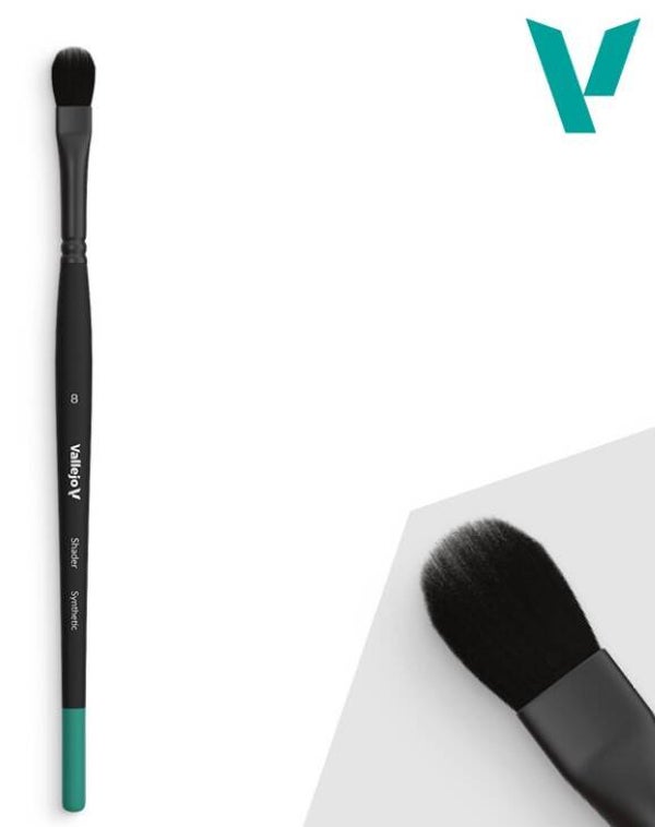 VALLEJO : BRUSH : REF : B06008 : SHADER SERIE : Filbert Flat Synthetic Brush (N 8)