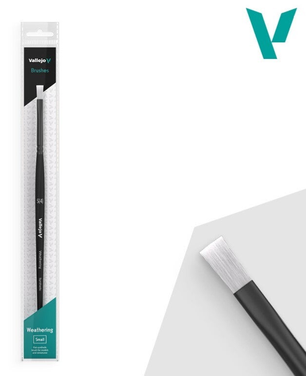 VALLEJO : BRUSH : REF : B09001 : WEATHERING FLAT SERIE : Synthetic Brush (SMALL) (4)