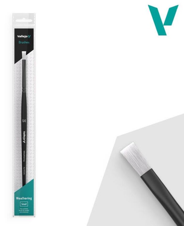 VALLEJO : BRUSH : REF : B09001 : WEATHERING FLAT SERIE : Synthetic Brush (SMALL) (4)