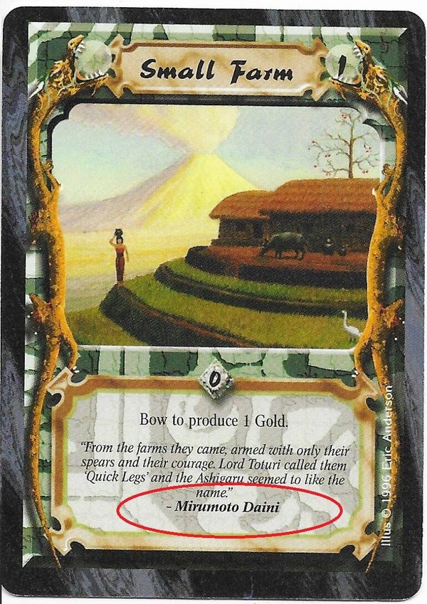L5R : HOLDING : Small Farm V.2 ("Signature Down") (Anvil of Despair R.C. (AoD)) - "FIXED REPRINT"