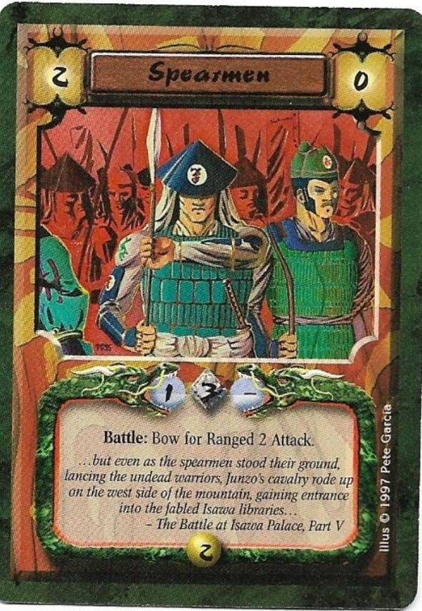 L5R : FOLLOWER : Spearmen (Crimson and Jade R.C. (CaJ)) - "FIXED REPRINT"