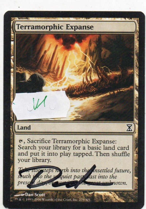 Magic : The Gathering (MTG) : Terramorphic Expanse - (Time Spiral) - C (SIGNED DAN SCOTT) V.1  (SPLD-PLD)